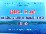 KHAI MẠC TRẠI SÁNG TÁC VĂN HỌC QUẢNG TRỊ - CỒN CỎ NĂM 2013