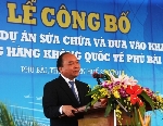 Khai thác trở lại cảng hàng không quốc tế Phú Bài.