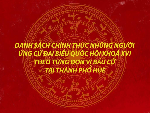 Thành phố Huế có 17 ứng cử viên Đại biểu Quốc hội khóa XVI tại 4 đơn vị bầu cử