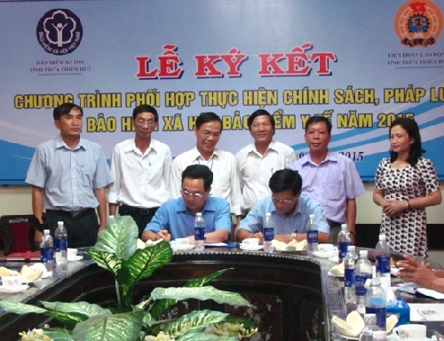 Ký kết quy chế phối hợp thực hiện chính sách, pháp luật về BHXH, BHYT năm 2015