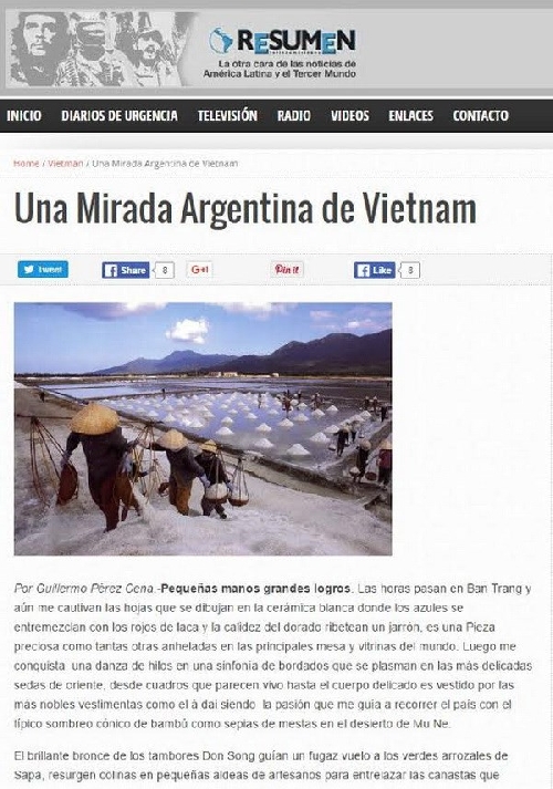 Báo Argentina ca ngợi vẻ đẹp đất nước và con người Việt Nam