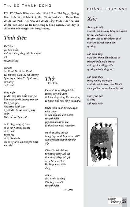 Đính chính trang thơ Đỗ Thành Đồng