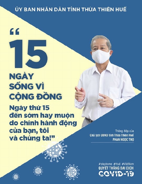 Chủ tịch UBND tỉnh Phan Ngọc Thọ truyền thông điệp “15 ngày sống vì xã hội, tốt cho bản thân, tốt cho cộng đồng”.