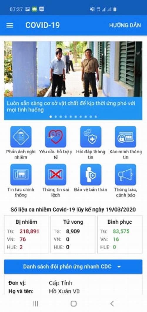 Kích hoạt Trung tâm điều hành CDC và ứng dụng phòng chống dịch Covid-19