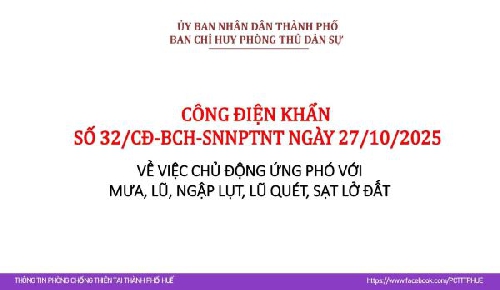 Công điện khẩn về việc chủ động ứng phó mưa lũ, ngập lụt, lũ quét, sạt lở đất
