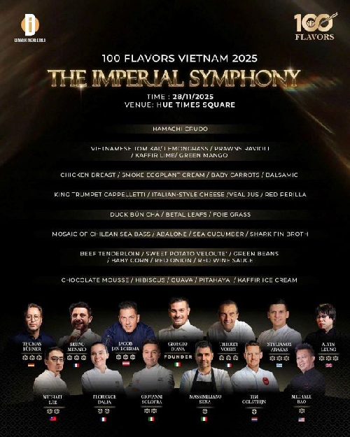 Tinh hoa ẩm thực quốc tế giao thoa với di sản ẩm thực Việt tại sự kiện “100 Flavors – Michelin-Starred Chefs”.