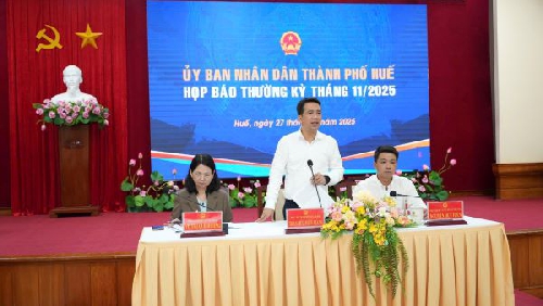 UBND thành phố Huế tổ chức họp báo thường kỳ tháng 11 năm 2025