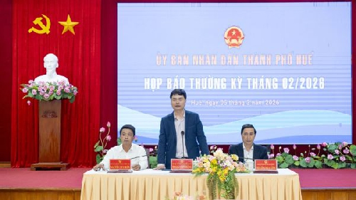 UBND thành phố Huế tổ chức họp báo thường kỳ tháng 2/2026