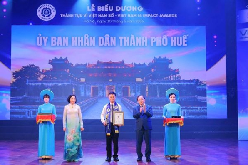 Thành phố Huế được vinh danh tại Lễ Biểu dương Thành tựu tác động vì Việt Nam số năm 2026