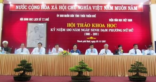 Khai mạc Hội thảo khoa học “Kỷ niệm 130 năm ngày sinh Đạm Phương Nữ Sử (1881-2011)”